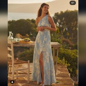 Reformation Evelyn Maxi Dress Women, Size  12 One Shoulder, Side Split Hem Read